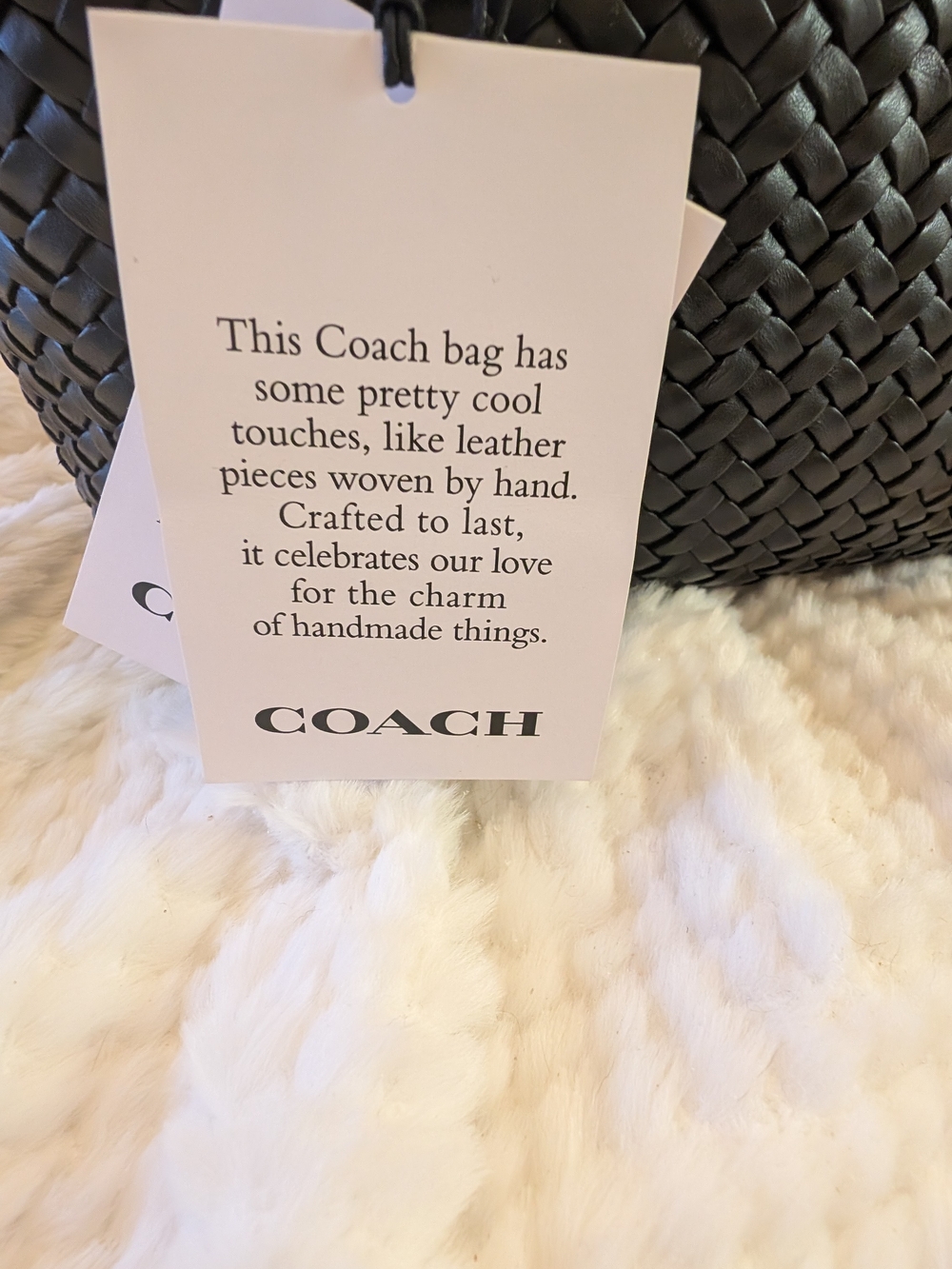 🖤NWT🖤 COACH Woven Leather Swing Tote Bag - Picture 3 of 10